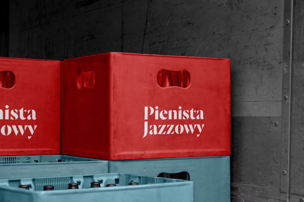 skrzynka piwa z logo Pienista Jazzowy