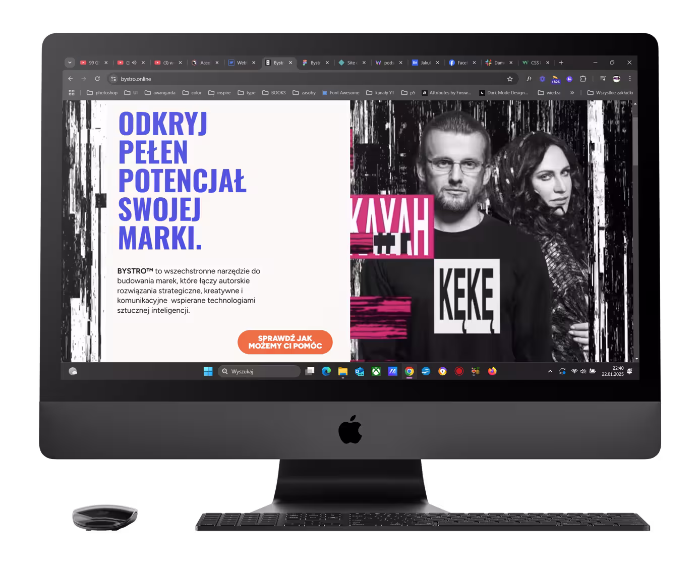 zdjęcie monitora wyświetlającego stronę agencji Bystro