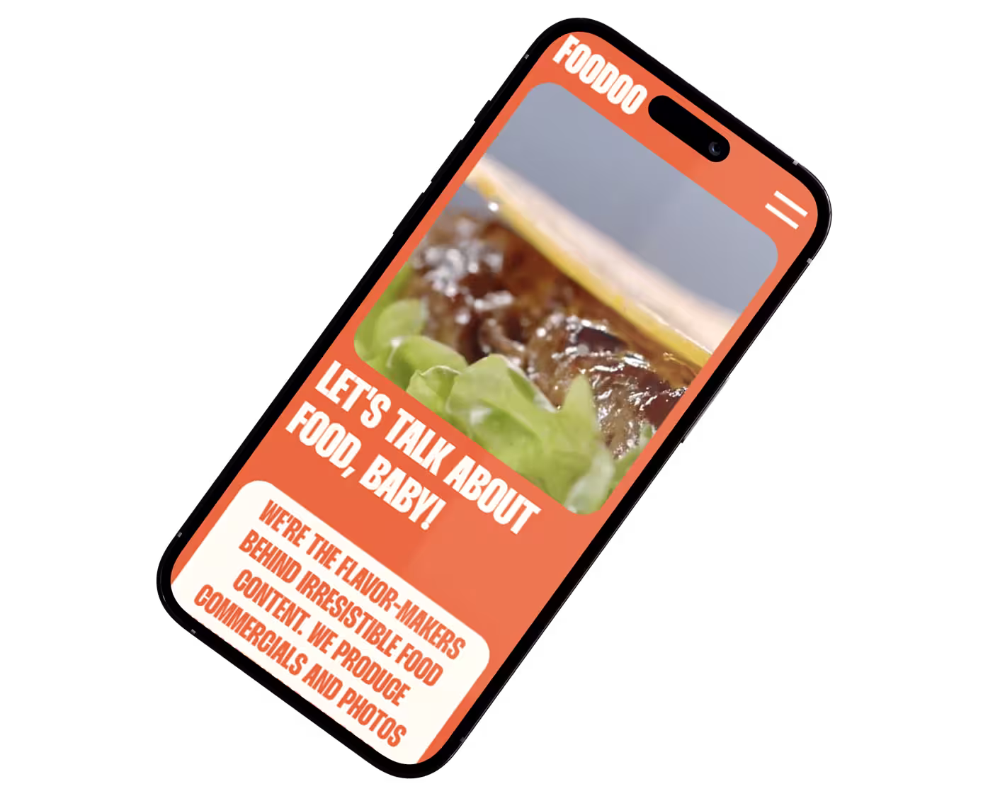 zdjęcie telefonu ze stroną Foodoo Studio