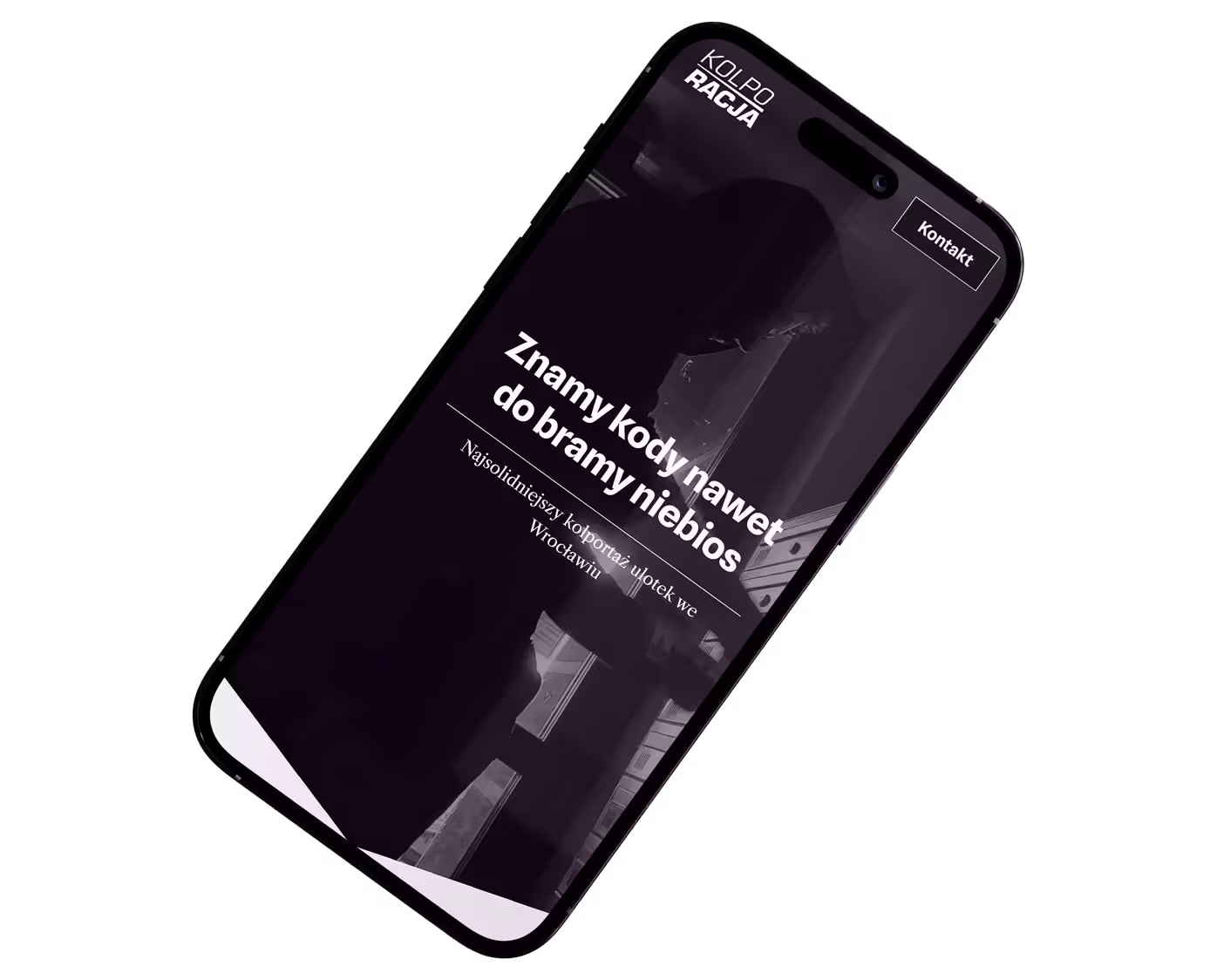 zdjęcie telefonu wyświetlającego stronę kolporacja.pl